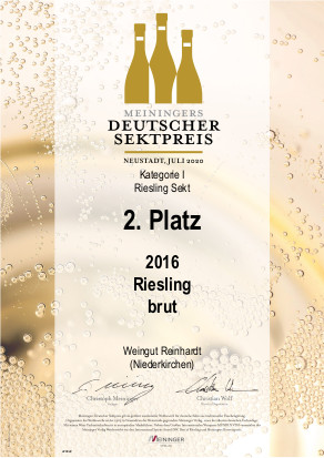 Meiningers Deutscher Sektpreis 2020 - Dieses Jahr erreichten wir mit unserem Riesling brut den 2. Platz